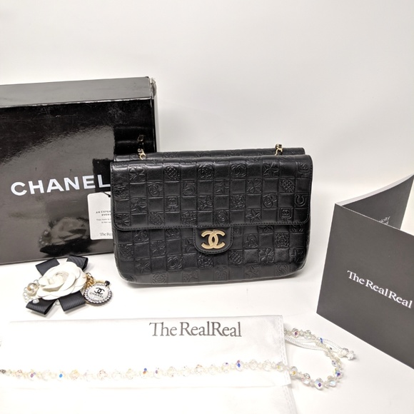 🎉HP🎉CHANEL Black Precious Symbols Double Flap - Picture 2 of 8